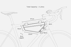 Sacoche De Cadre Restrap Adventure Race -vélo Soldes Restrap frame Bag adventure Race aero sacoche de cadre ultra distance baroudeur cycles lyon size