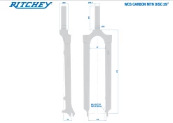 Fourche Rigide VTT Ritchey WCS Carbone 29" Pivot Droit -vélo Soldes fourche rigide ritchey wcs carbone droite qr vtt bikepacking randonnee baroudeur cycles lyon revendeur france europe geometrie