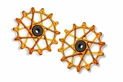 Galets De Dérailleur Garbaruk Oversize - Orange -vélo Soldes shimano 14 14 galets derailleur garbaruk sram transmission performance aluminium leger baroudeur cycles revendeur lyon france orange