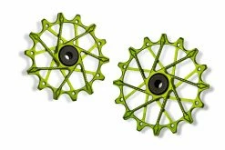 Galets De Dérailleur Garbaruk Oversize - Vert -vélo Soldes shimano 14 16 galets derailleur garbaruk sram transmission performance aluminium leger baroudeur cycles revendeur lyon france vert